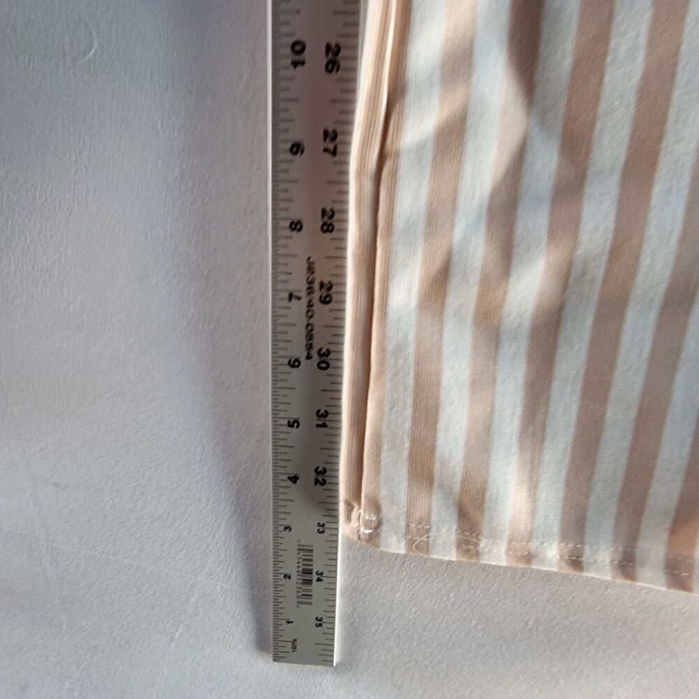 PrettyLittleThing Beige/White Striped Casual Wide Leg Pants w POCKETS Small - Picture 8 of 10